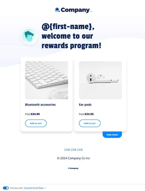 Dynamic email content with customer profiles in Dyspatch