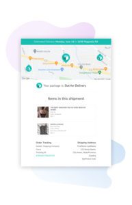 Transactional email package tracker