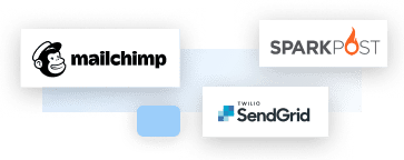 Mailchimp, Sparkpost and Sendgrid logos