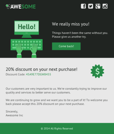 Go free HTML email template