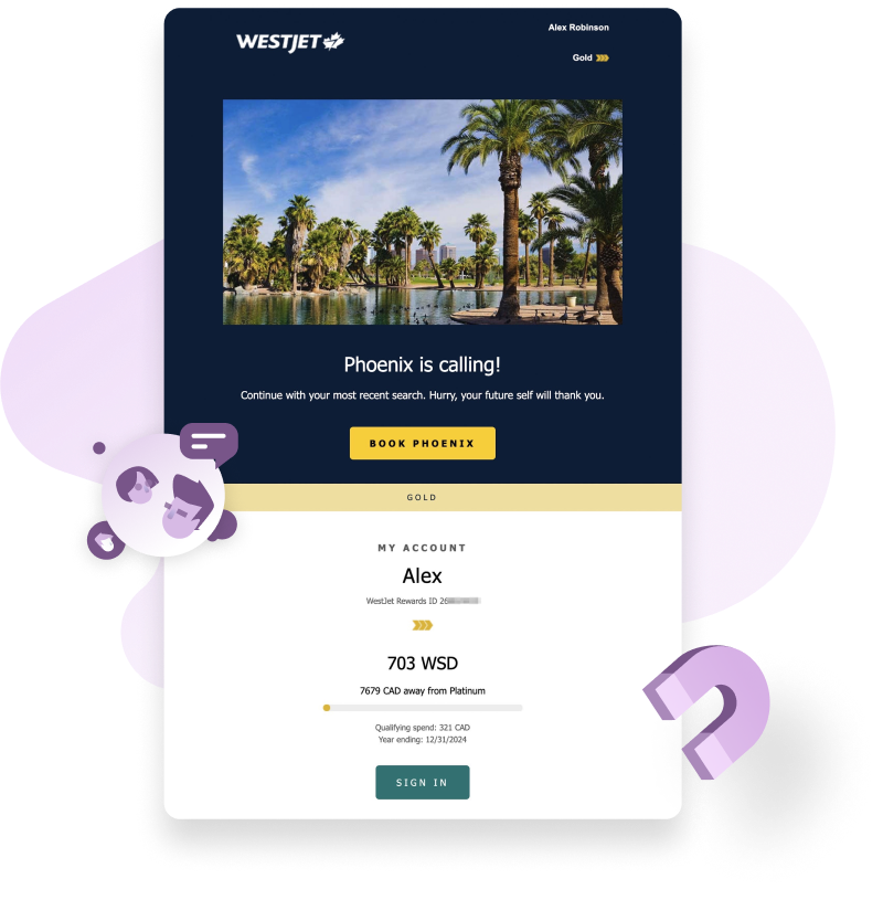 Westjet sample email