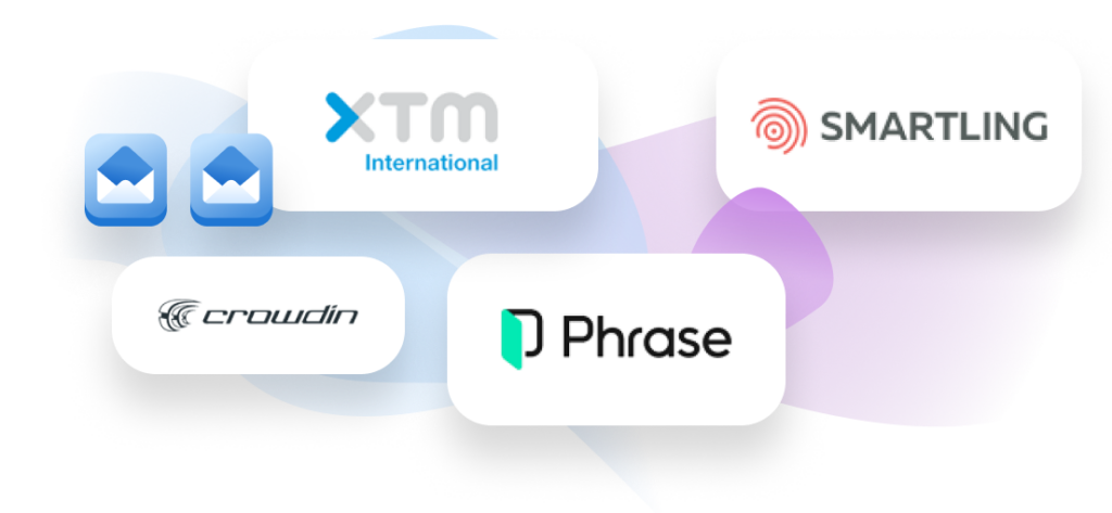 XTM, Smartling, and Phrase logos