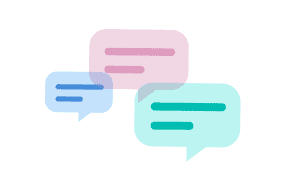 Speech bubbles representing localizations