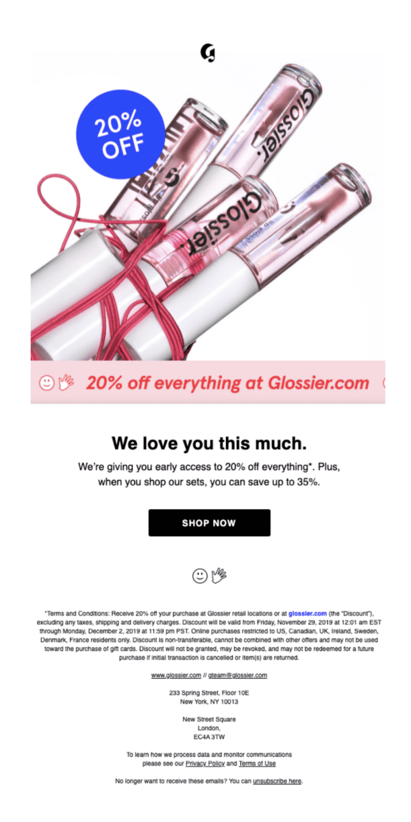 Glossier sample email