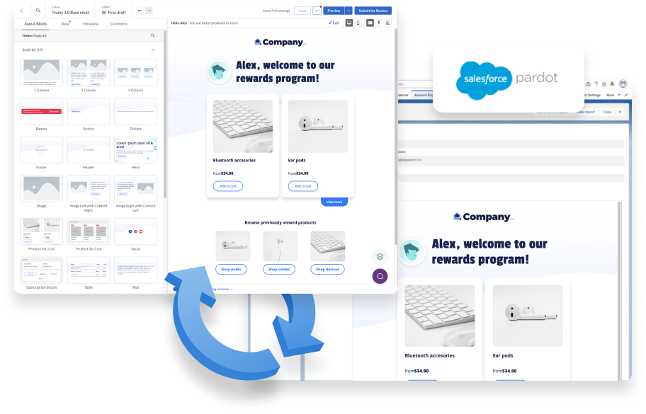 Build and export data driven emails to Pardot